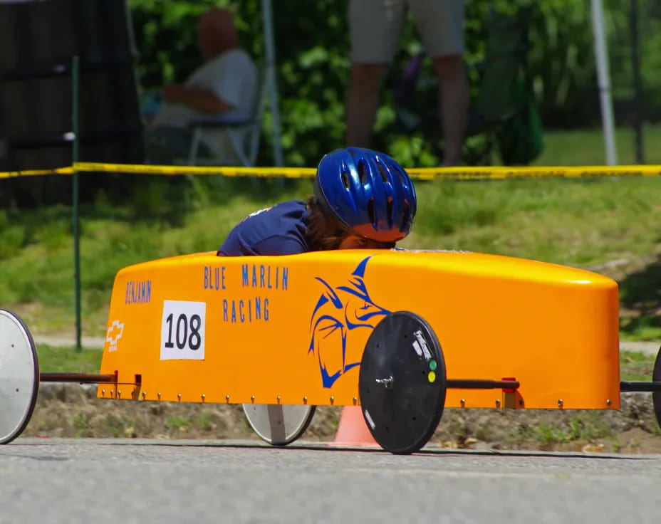 a person in a go-kart