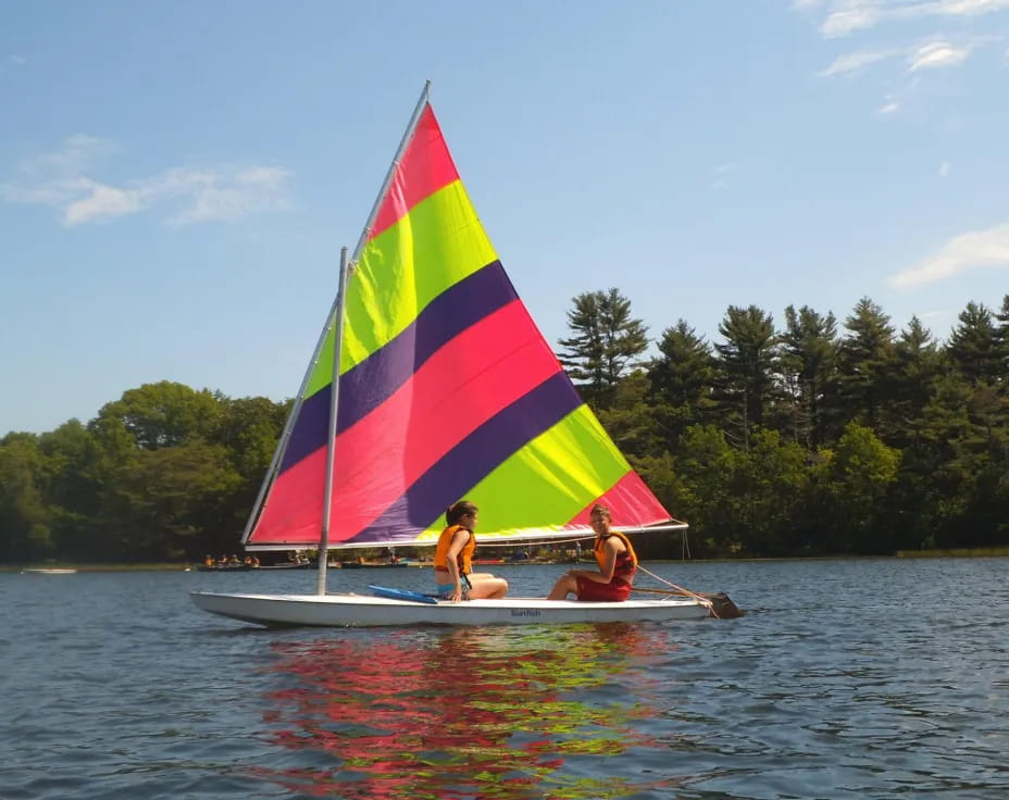 a couple of people on a boat