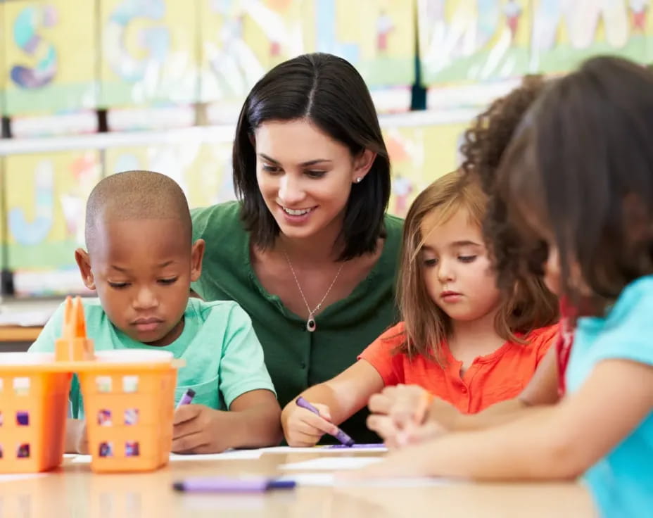 a person and several children