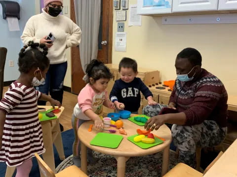 a group of people in a room