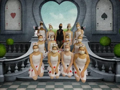 a group of people in garment