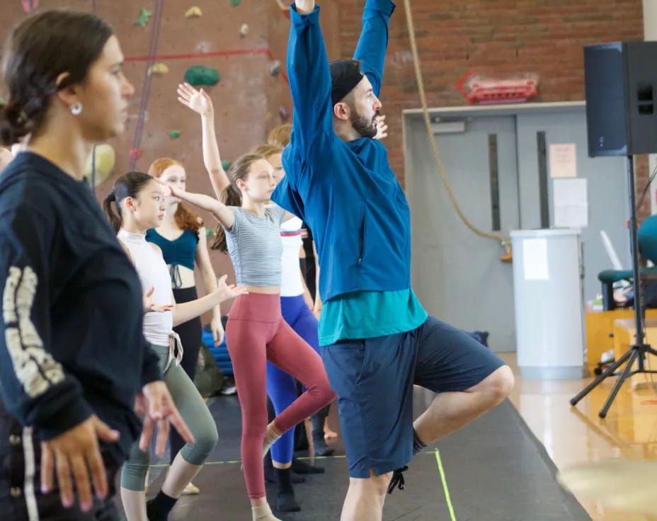 a group of people dancing