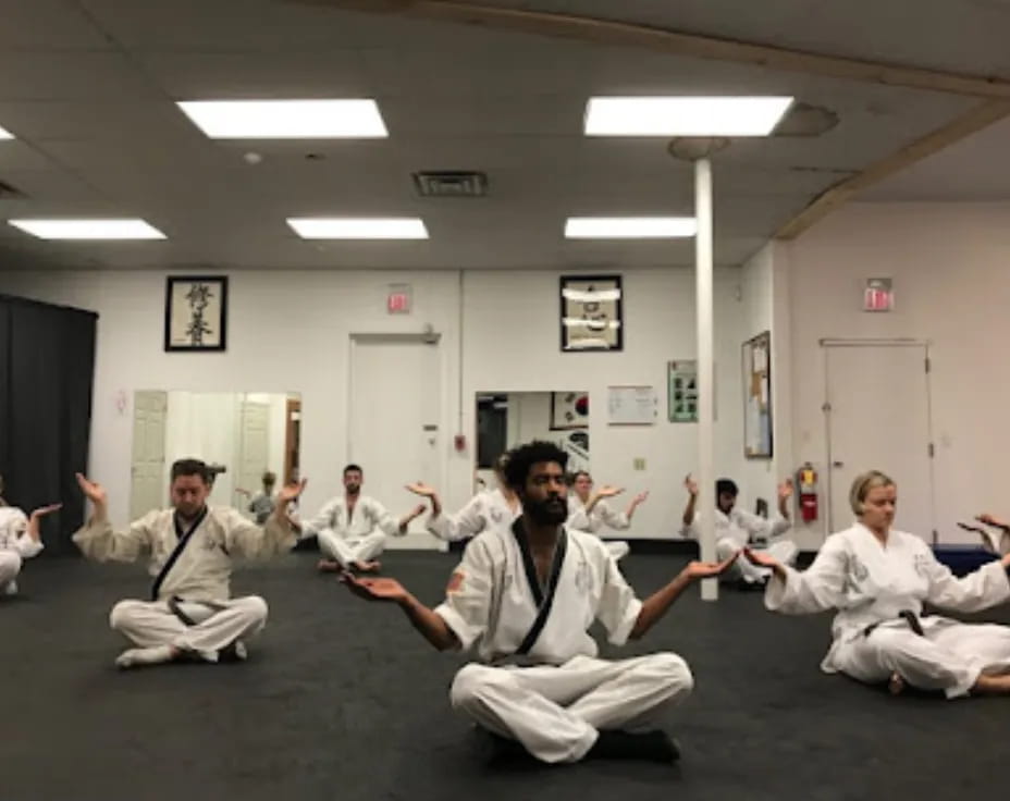 a group of people in a room