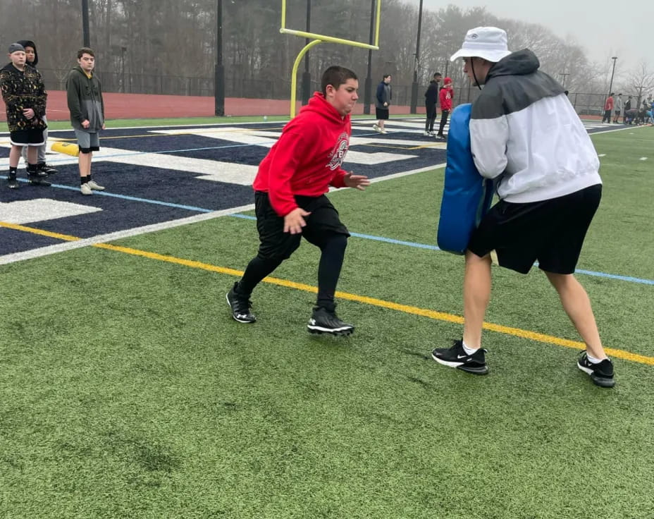 a group of people on a field
