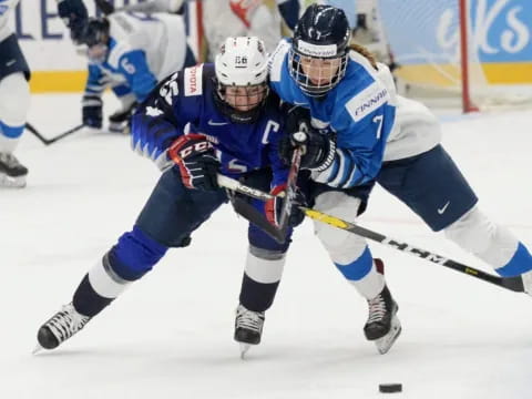 a group of hockey players on ice
