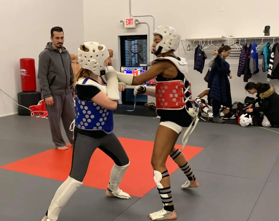 two people wearing clothing