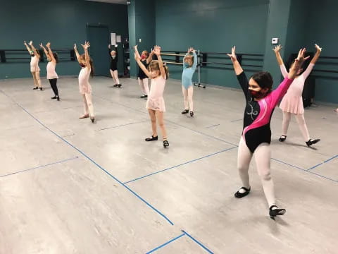 a group of people exercising