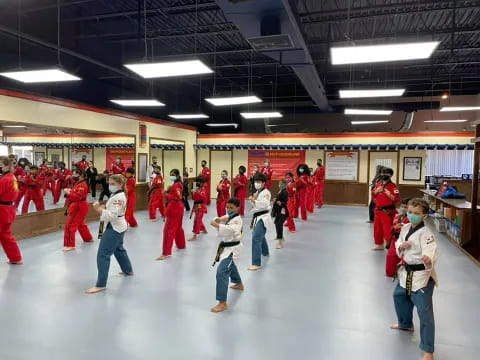 a group of people in a room