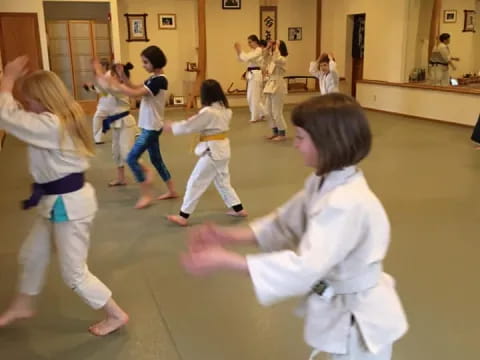 a group of children in a room