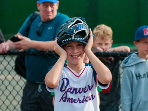 a boy wearing a helmet