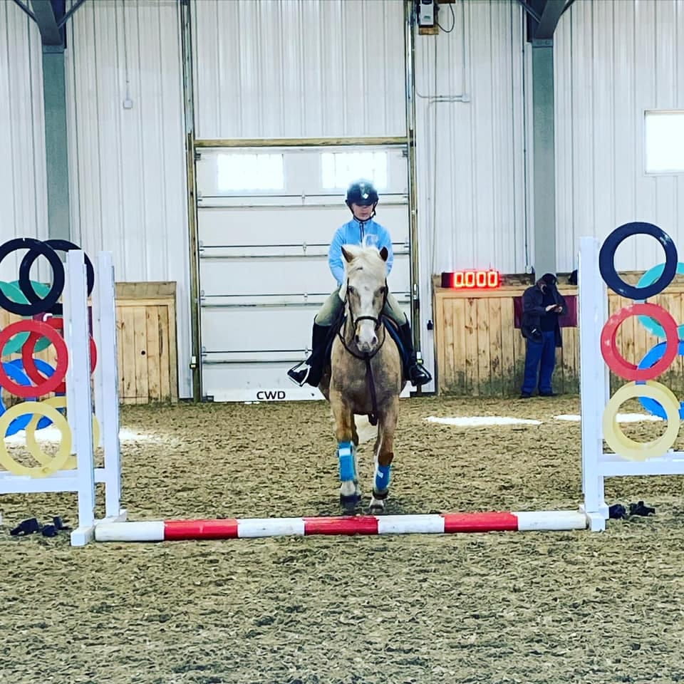 a person riding a horse