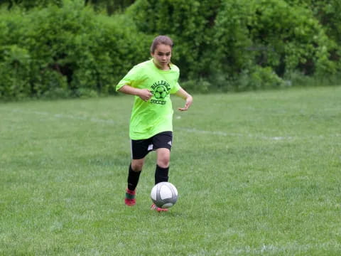 a boy playing football