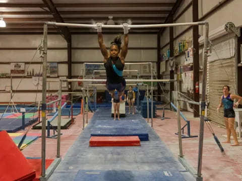 a person doing a high jump