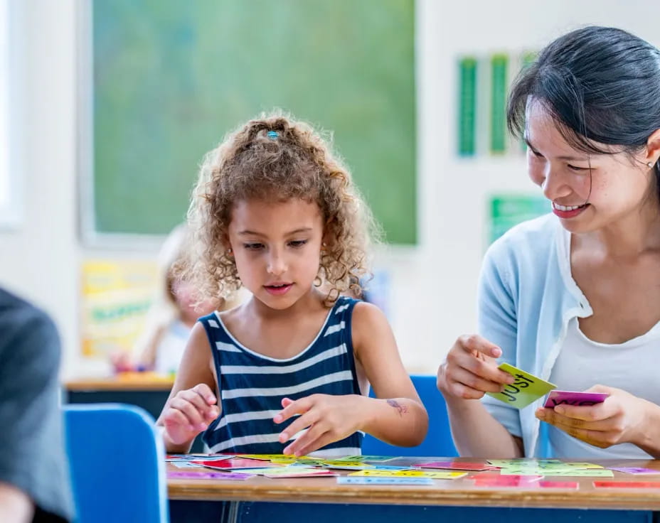 a teacher and her students