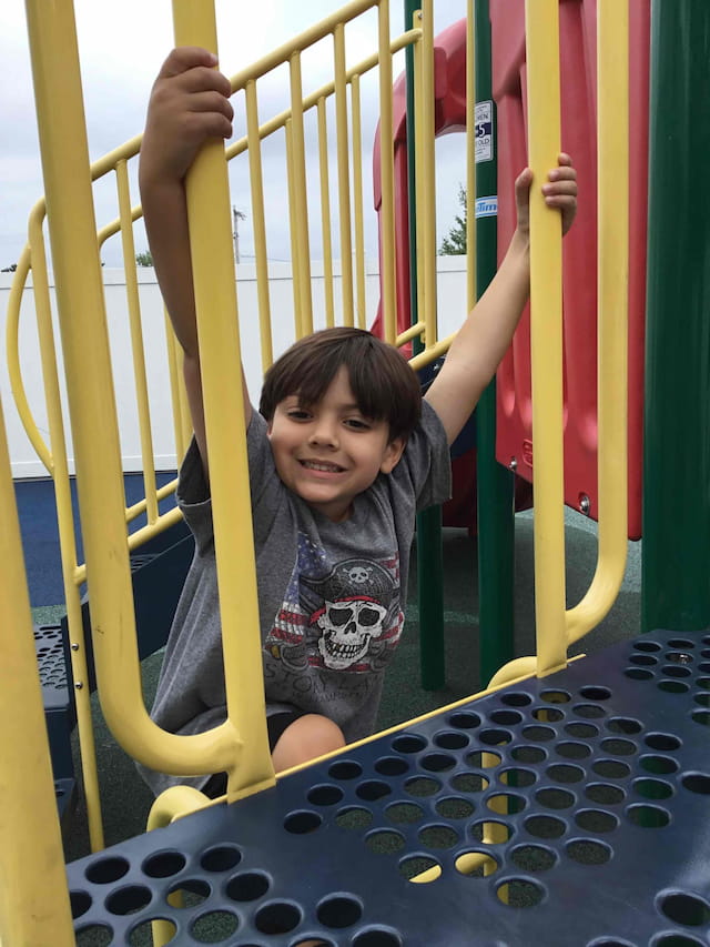 a boy on a playground