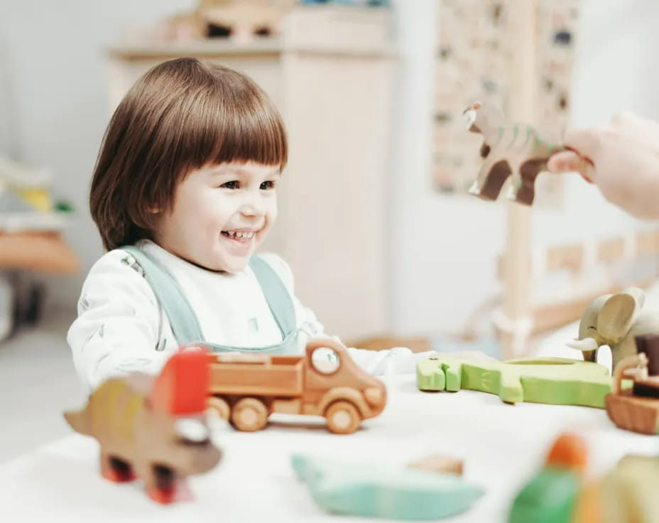 a child playing with toys