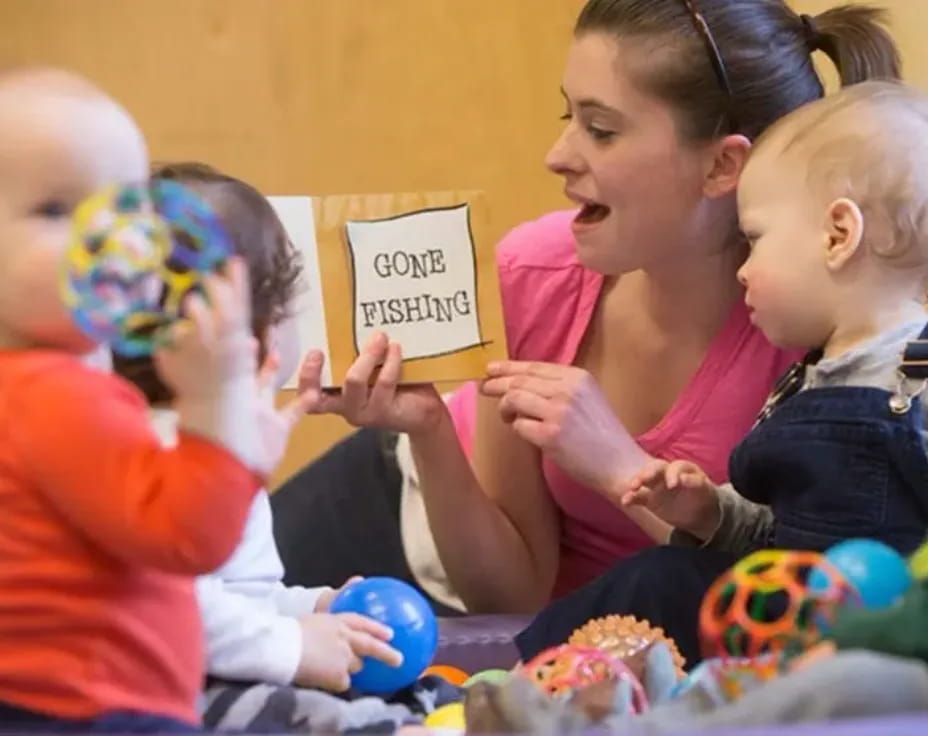 a person and several children