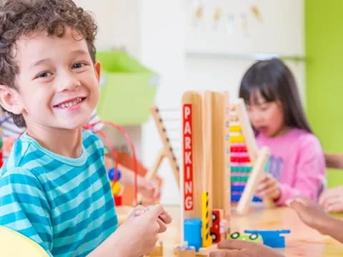 a few children in a classroom