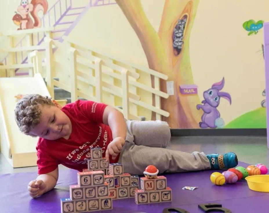 a child playing with toys