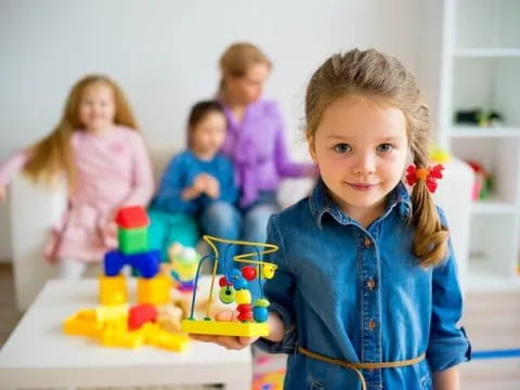 a group of children in a room