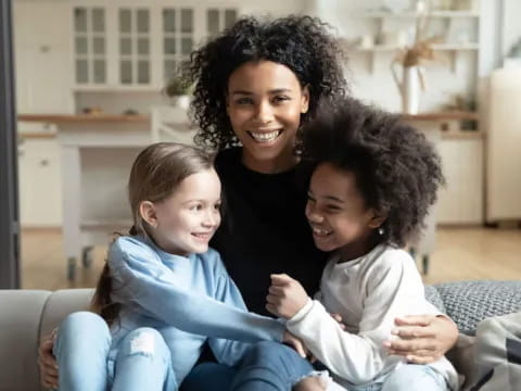 a person and two children