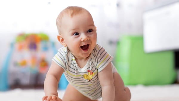 a baby with its mouth open