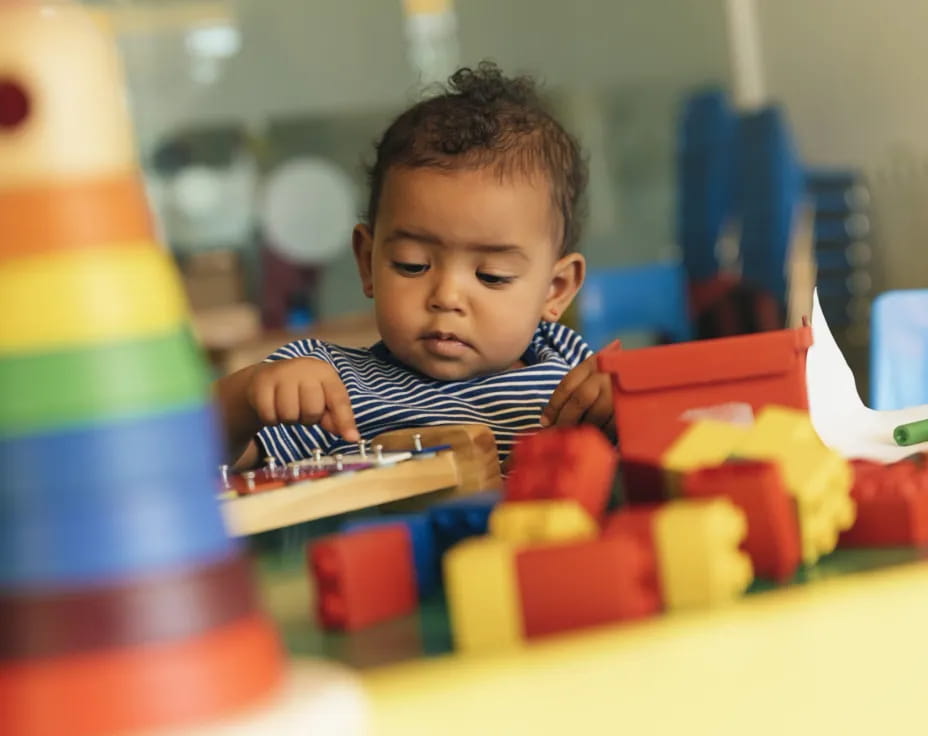a child playing with toys