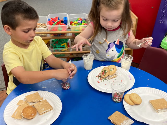 kids eating at a table