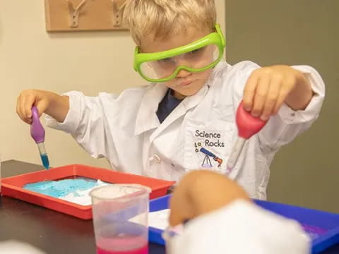 a boy wearing goggles
