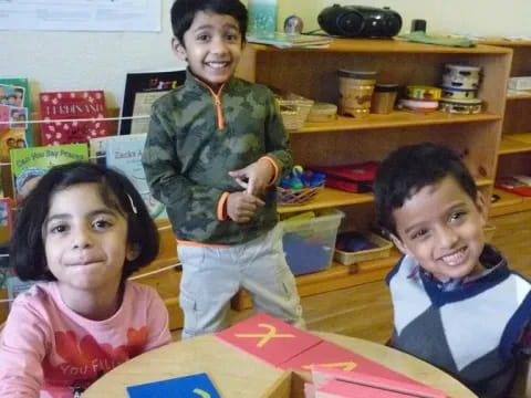 a group of children smiling