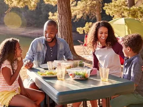 a family sitting around a table