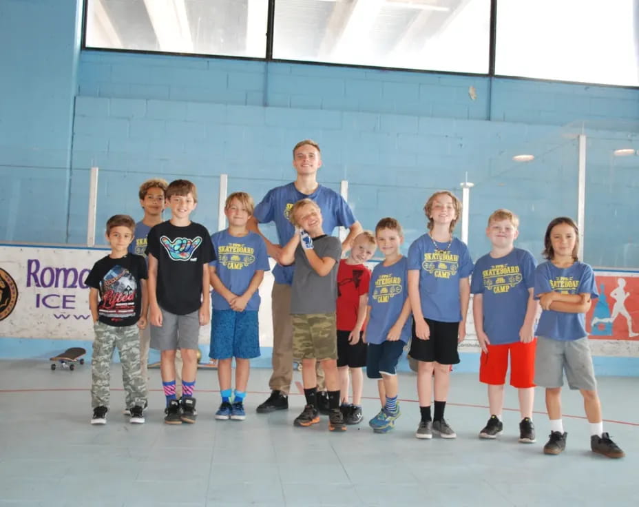 a group of kids posing for a photo