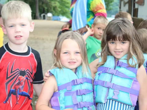 a group of children smiling