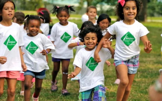 a group of girls running