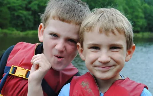 two boys taking a selfie