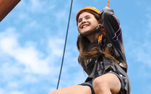 a woman on a swing