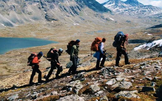 a group of people hiking