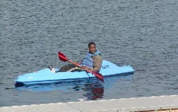 a man in a kayak