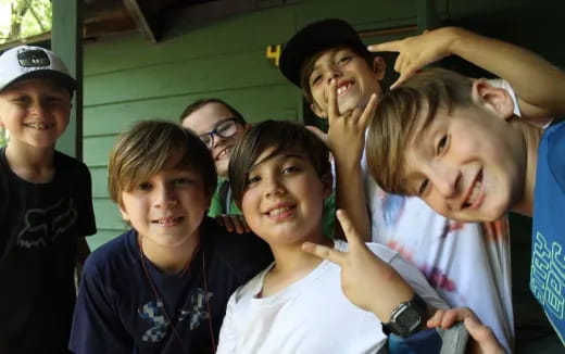 a group of people posing for a photo