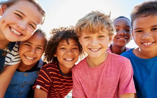 a group of people smiling
