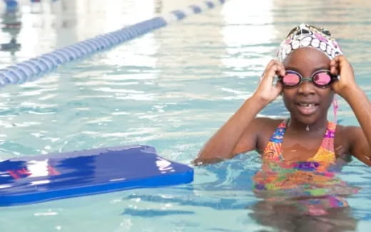 a girl in a pool