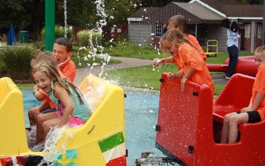 children in a water park