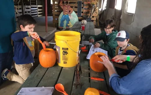 a group of kids painting