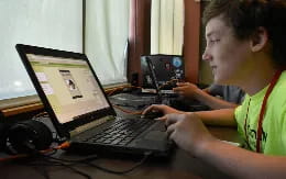 a person using a laptop