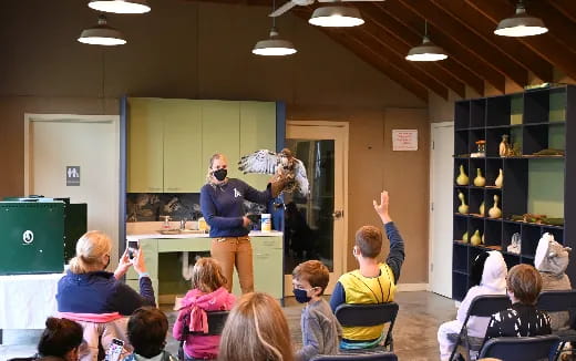 a teacher teaching a class