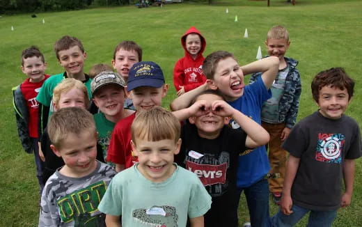 a group of boys posing for a picture