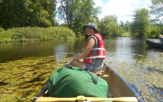 a person in a canoe