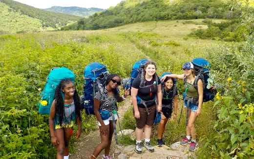 a group of people hiking