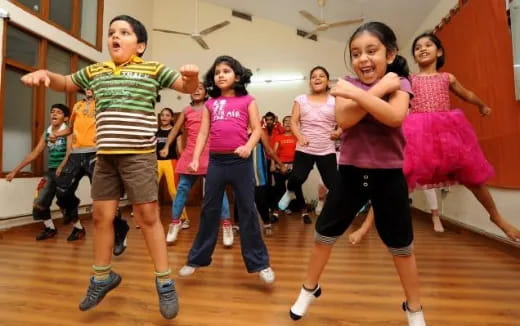 a group of people dancing