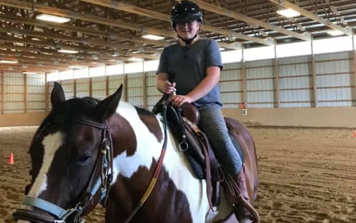 a person riding a horse